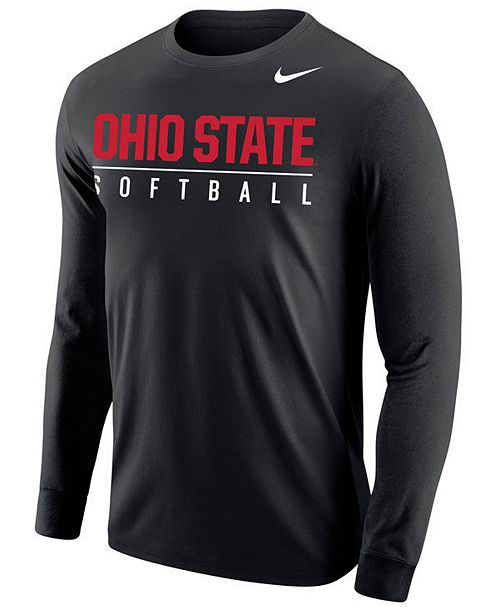 Nike Men S Ohio State Buckeyes Core Softball Long Sleeve T Shirt