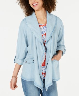 Style & Co - Draped Chambray Jacket