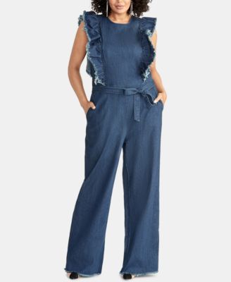 plus size denim jumpsuit