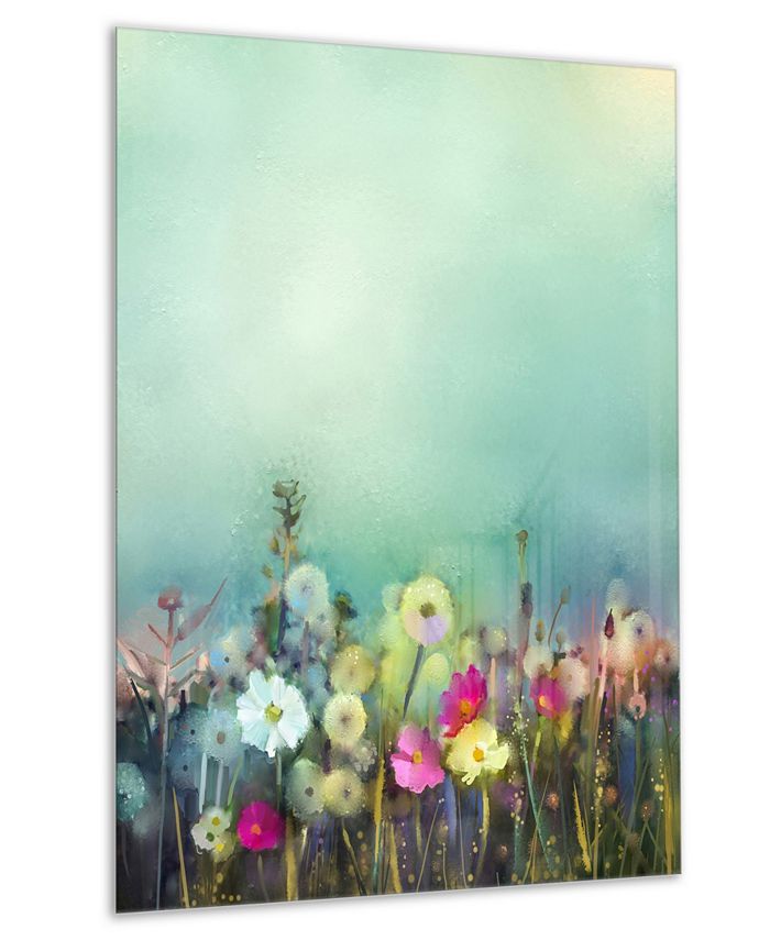 Design Art Designart 'Dandelion Poppy And Daisy Flowers' Floral Metal ...