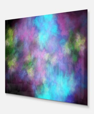 Design Art Designart 'Perfect Blue Purple Starry Sky' Abstract Metal Wall Decor - 20" X 12"