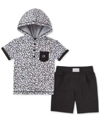 calvin klein shorts and hoodie set