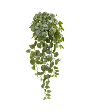 Nearly Natural 36" Fittonia Hanging Bush Artificial Plant (set Of 2) (real Touch) In Green