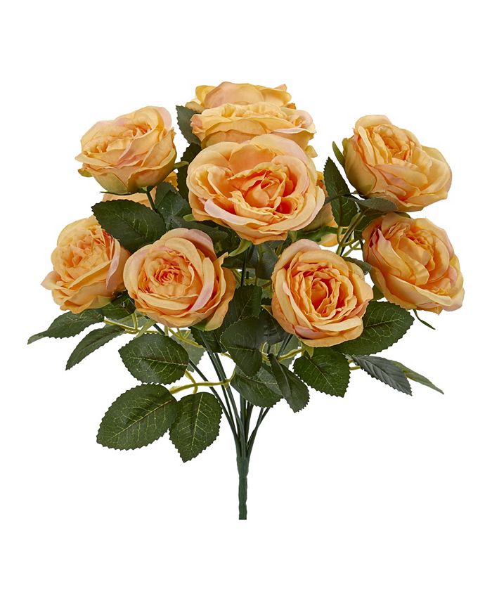 Nearly Natural - 14” Rose Bush Artificial Flower (Set of 6)