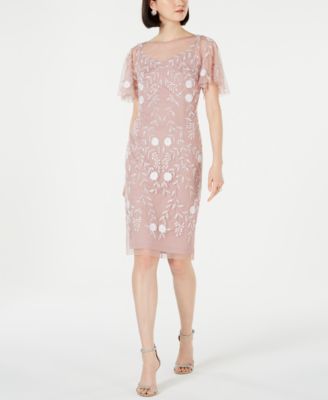 adrianna papell sequined sheath dress