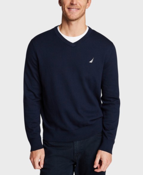 Мужские Nautica Men's Navtech Performance Classic-Fit Soft V-Neck Sweater