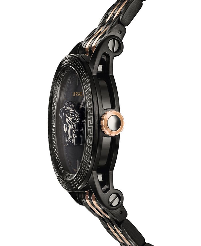 Versace Men's Swiss Palazzo Empire Rose Gold & Black IonPlated