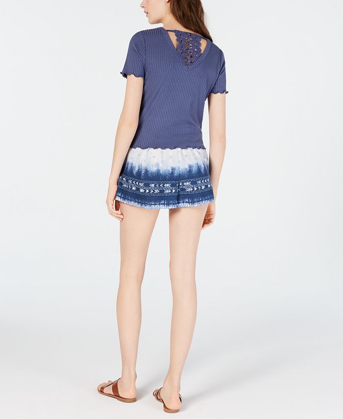 American Rag Juniors' Printed TasselTrim Soft Shorts, Created for Macy