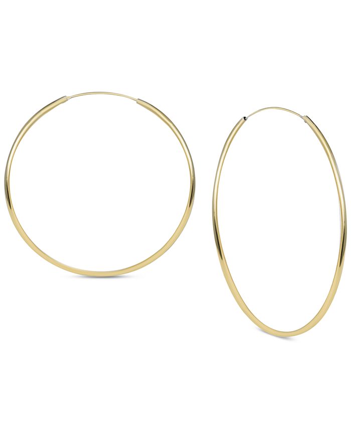 Argento Vivo - Large Endless Hoop Earrings in Gold-Plated Sterling Silver
