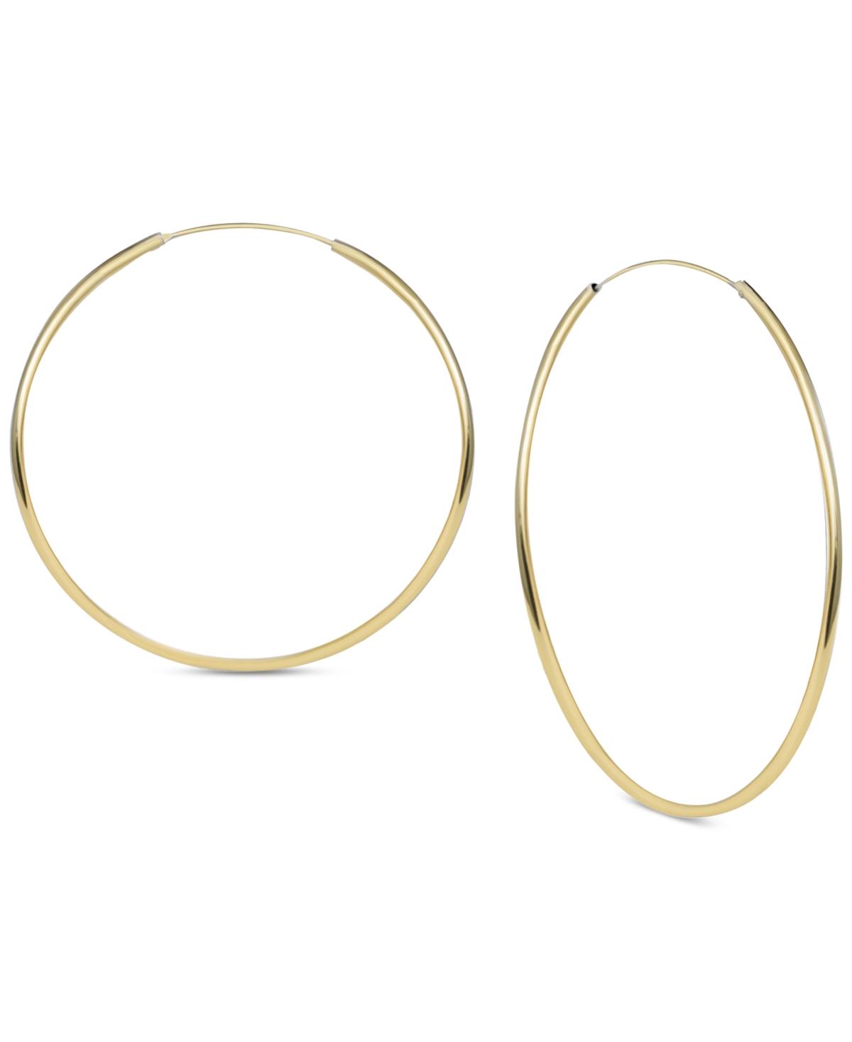 Argento Vivo Large Endless Large Hoop Earrings in Gold-Plated Sterling Silver