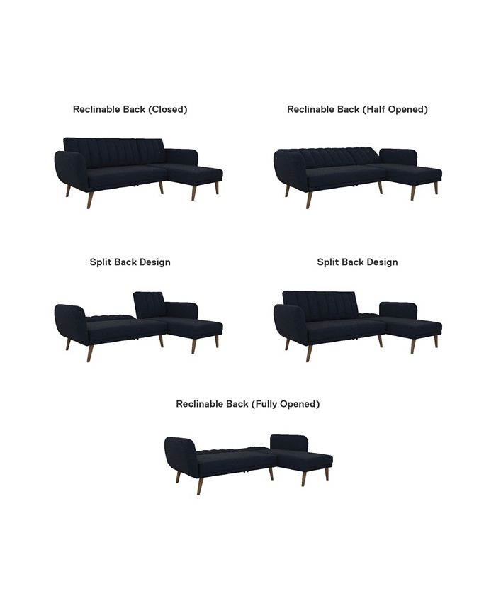 Novogratz Collection Novo Gratz Brittany Sectional Futon Sofa Macy's