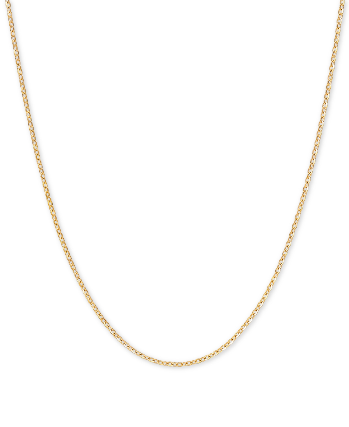 Mirror Cable Link 16" Chain Necklace (1-1/4mm) in 14k Gold - Yellow Gold