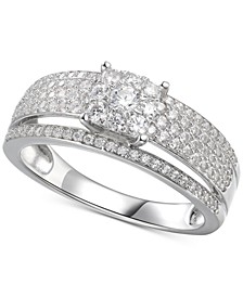Cubic Zirconia Bridal Ring in Sterling Silver