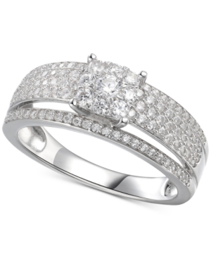 image of Cubic Zirconia Bridal Ring in Sterling Silver