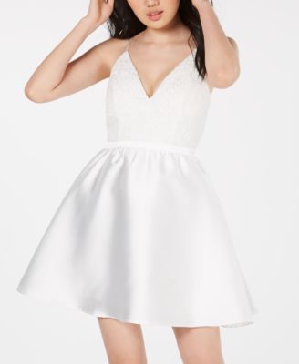 macys junior white dresses
