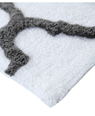 Geometric Non-Skid Cotton Bath Rug, 30" x 50"