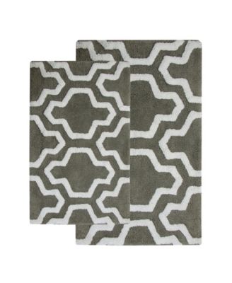 Quatrefoil Non-Skid Cotton 2-Pc. Bath Rug Set