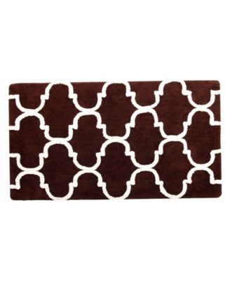 Geometric Non-Skid Cotton Bath Rug, 30" x 50"