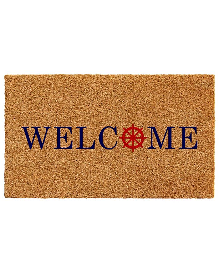 Home & More - Ships Wheel Welcome 17" x 29" Coir/Vinyl Doormat