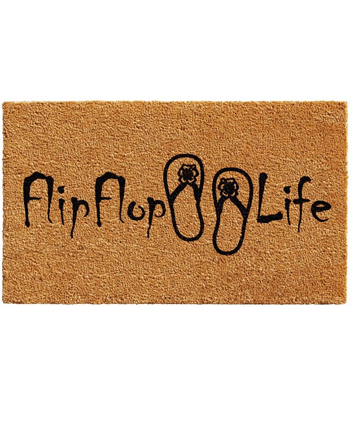 Home & More - Flip Flop Life 17" x 29" Coir/Vinyl Doormat