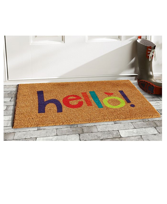 Home & More - Colorful Hello 17" x 29" Coir/Vinyl Doormat