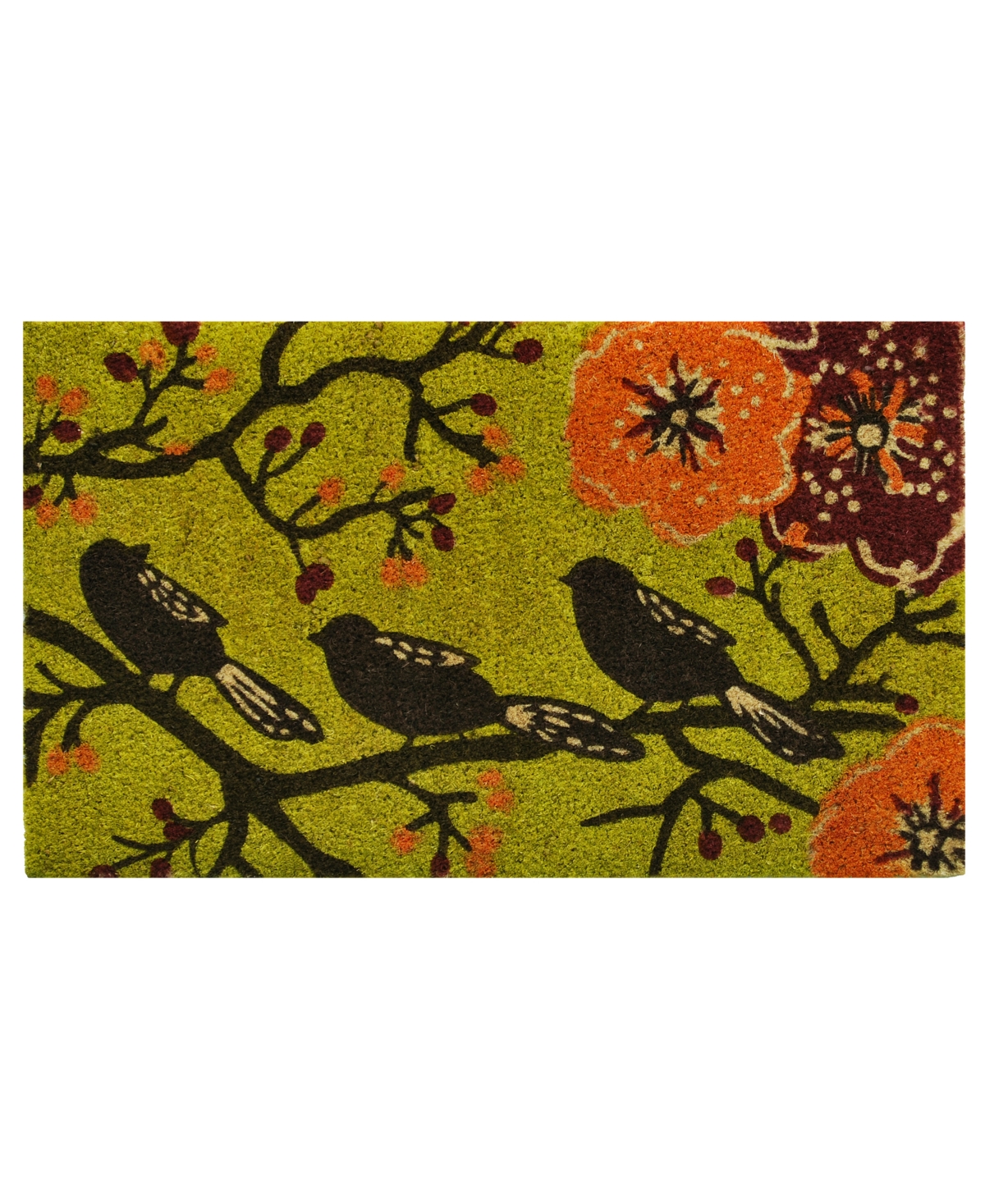 Home & More Birds In A Tree Coir/vinyl Doormat, 17" X 29" In Multi