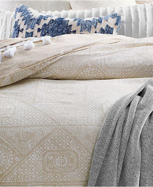 Lucky Brand Bali Batik Cotton 2 Pc Twin Duvet Cover Set Created