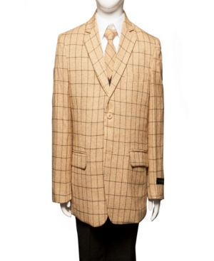 image of Tazio Classic Fit Windowpane 2 Button Suits for Boys