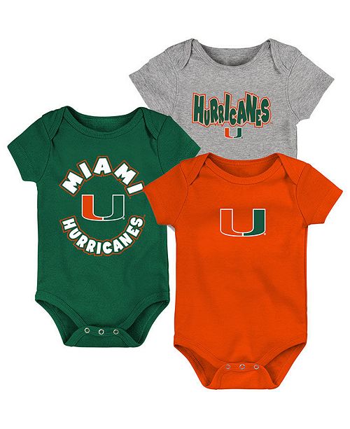 Outerstuff Baby Miami Hurricanes Everyday Fan 3 Piece Creeper Set