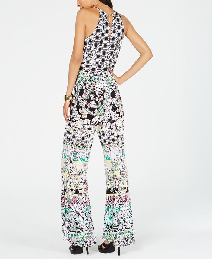 INC International Concepts INC Printed NecklaceCollar Halter Jumpsuit
