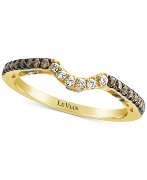 image of Le Vian Chocolatier Diamond Curved Band (1/3 ct. t.w.) in 14k Gold