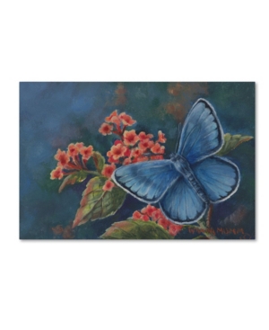 Trademark Global Wanda Mumm 'blue Butterfly' Canvas Art In Multi