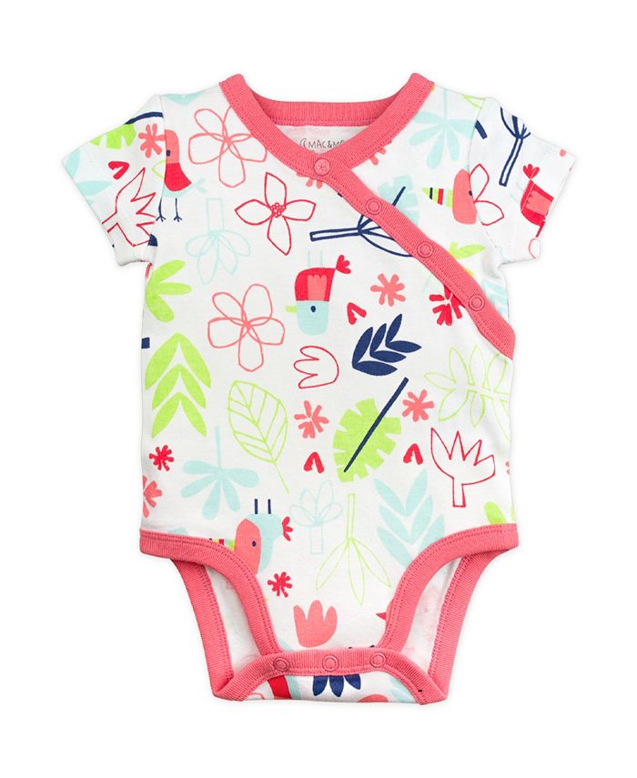 Mac & Moon Mac and Moon 3-Pack Short Sleeve Bodysuits in Bird and ...