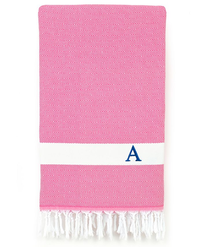 Linum Home Personalized Diamond Pestemal Pink Beach Towel & Reviews ...