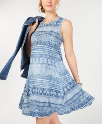 Style & Co Printed Sleeveless Swing Dress, Created for Macy's