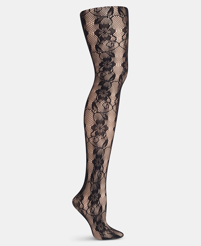 Hanes Plus Size Floral Lace Net Tights - Macy's
