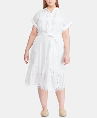 plus size white cotton dress