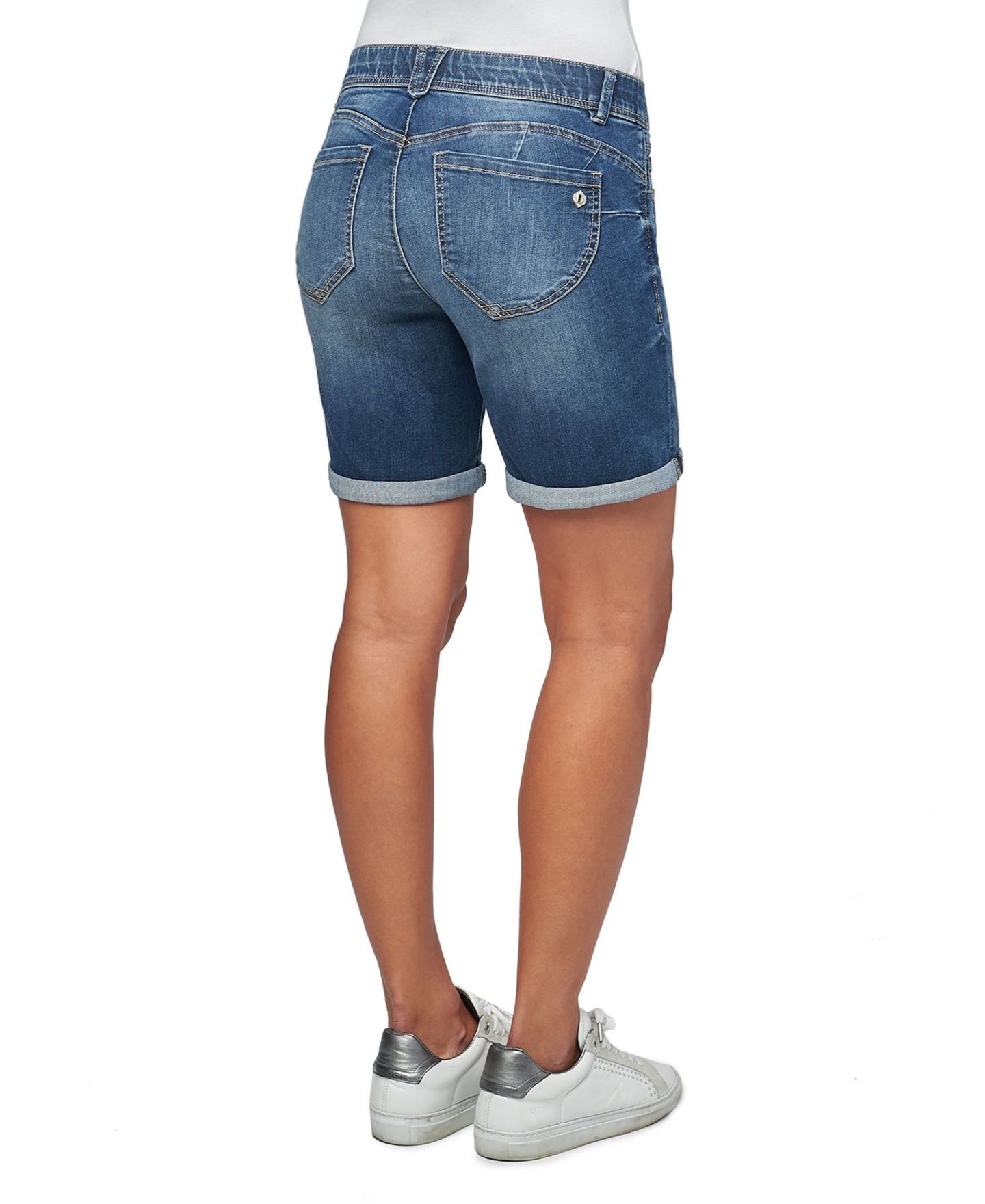 Женские шорты Democracy 5" Destructed "Ab" Solution Rolled Cuff Short, цвет: Индиго, вариант 1 — фото 2