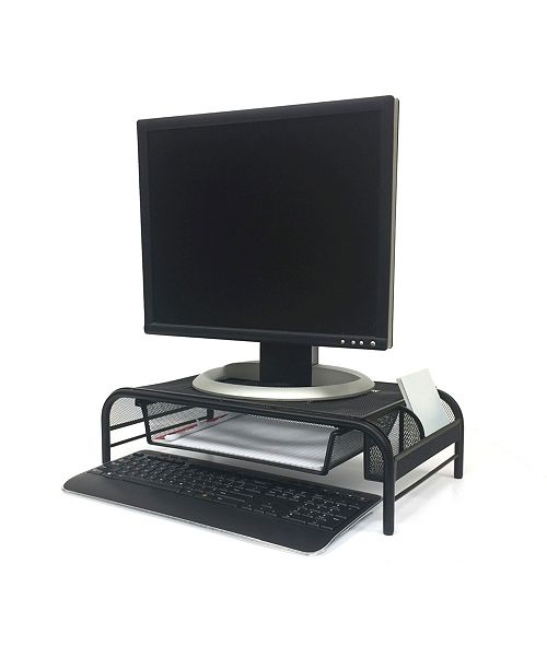 Mind Reader Metal Mesh Monitor Stand And Desk Organizer With