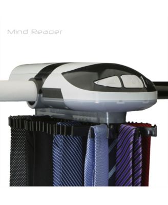 Mind Reader Automatic Motorized Revolving Tie and Belt Rack with Built in LED Light, Closet Organizer