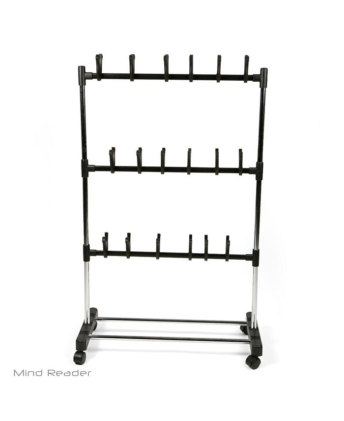 Mind Reader Shoe Rack Organizer, 9 Pair, Rolling Footwear Holder
