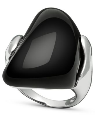 Macy's - Sterling Silver Ring, Black Onyx Ring (32-1/2 ct. t.w.)
