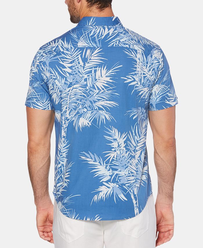 Cubavera Men's Slim-Fit Palm Print Shirt - Macy's