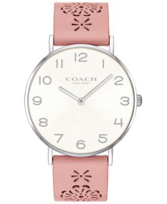 COACH - Women's Perry Blush Floral Leather Strap Watch 36mm