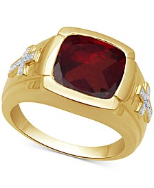 Men's Garnet (7-3/4 ct. t.w.) & Diamond Accent Ring in 18k Gold Over Sterling Silver