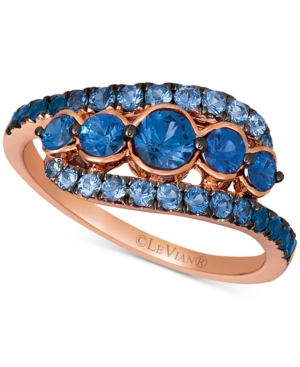 image of Le Vian Blueberry Layer Cake Blueberry Sapphire Statement Ring (1-1/5 ct t.w.) in 14k Rose Gold
