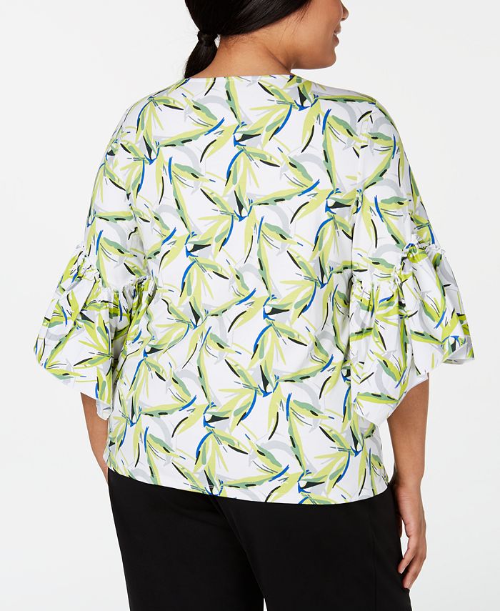 Alfani Plus Size Printed Cap Sleeve Top main image 1