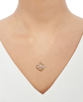 Macy's - Mom Heart 18" Pendant Necklace in 10k Gold