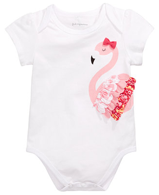 First Impressions Baby Girls Flamingo Bodysuit, Created for Macy's - Macy's