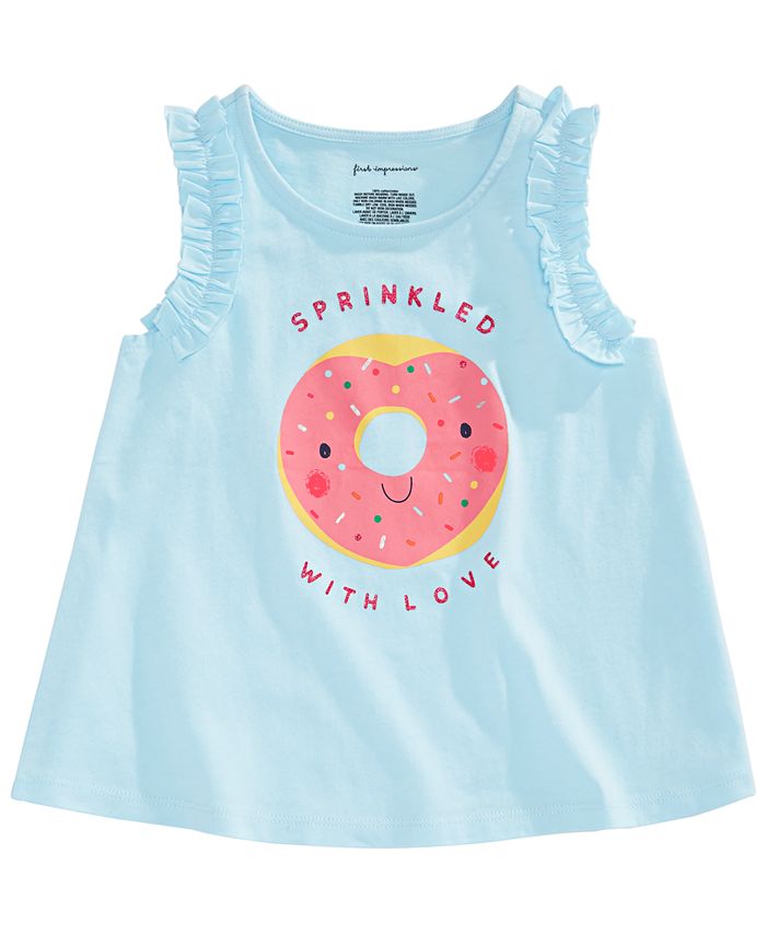 First Impressions Baby Girls Donut Graphic Top, Created for Macy's - Macy's